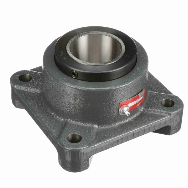 Mounted Cast Iron Four Bolt Flange Tapered Roller, 52100 Bearing Steel, Double Collar Mount Lock